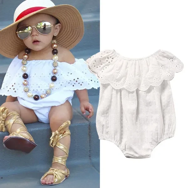 Newborn Toddler Baby Girl Ruffle Lace Romper Jumpsuit Bodysuit Infant Clothes Outfit Sunsuit
