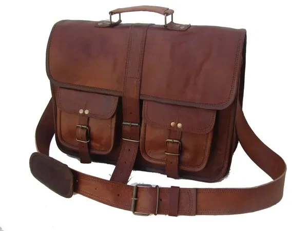 Cuero leather bags Vintage Soft Leather Messenger Brown Real Laptop Briefcase Satchel Bag Genuine Briefcase