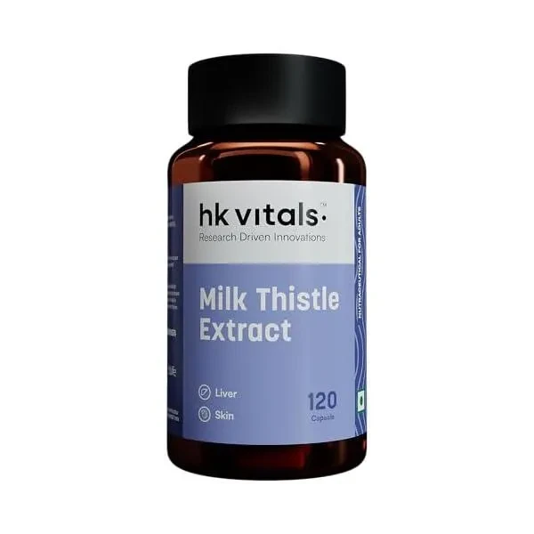 HealthKart hk vitals Milk Thistle Extract (120 Capsules) | Liver Support Supplement | Silybum Marianum Liver Detox for Men and Women