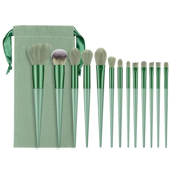 13Pcs / Set Soft Natural Makeup Brush Set Fluffy Eyeshadow Makeup Brush Foundation Beauty Tool