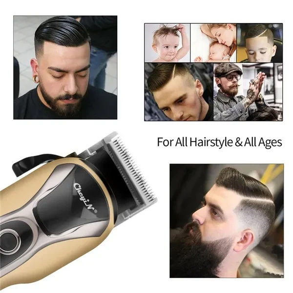 New Professional Barber Hair Clipper Rechargeable Electric T-Outliner Finish Cutting Machine Beard Trimmer Shaver Cordless Corded