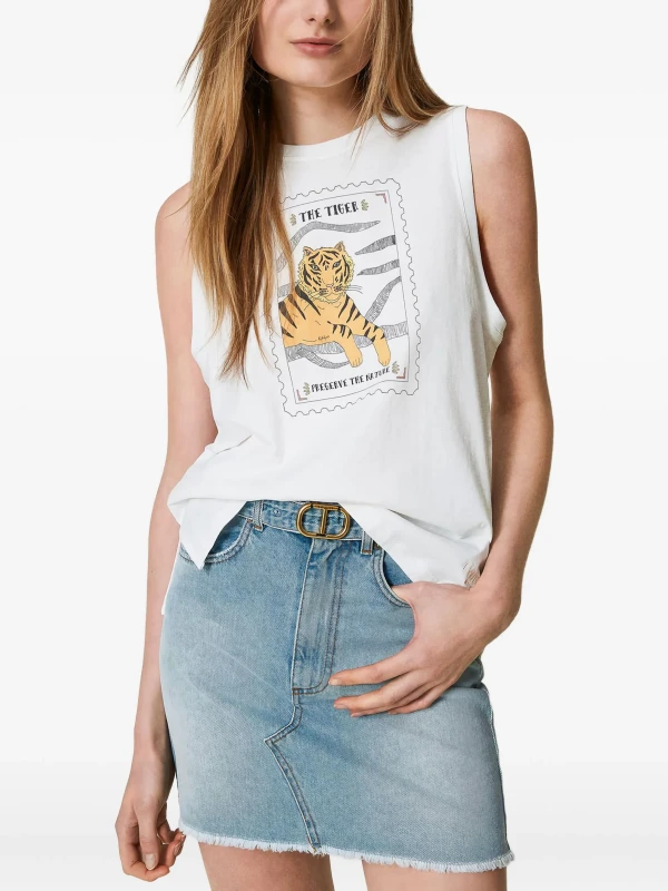 TWINSET tiger-print sleeveless vest