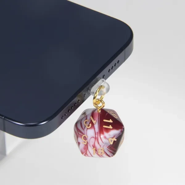 Phone Dust Plug with Dice Charm Mobile Phone Charging Port Dust Cap for Apple Android Mobile Phones