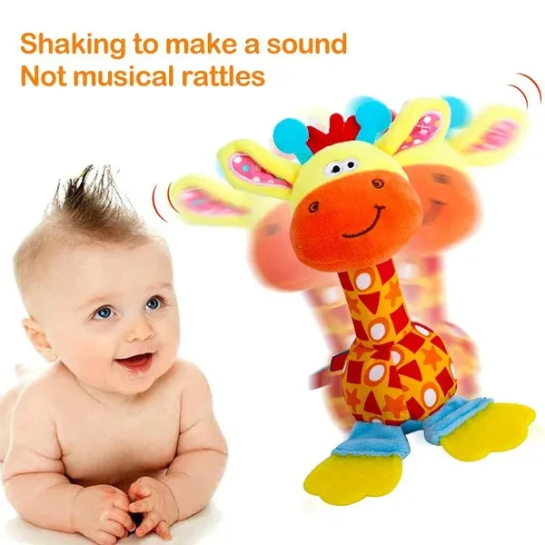 Baby Soft Rattles Shaker, Infant Developmental Hand Grip Baby Toys, Baby Sensory Learning Toys with Teether, Sounds for Baby and Stuff from 3-6-9-12 Months Old