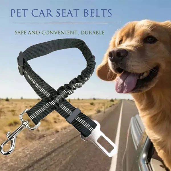 Pet Supplies Car Seat Belt Dog Traction Belts Cushioning Elastic Reflective Safety Rope Traction Rope Car Accessories