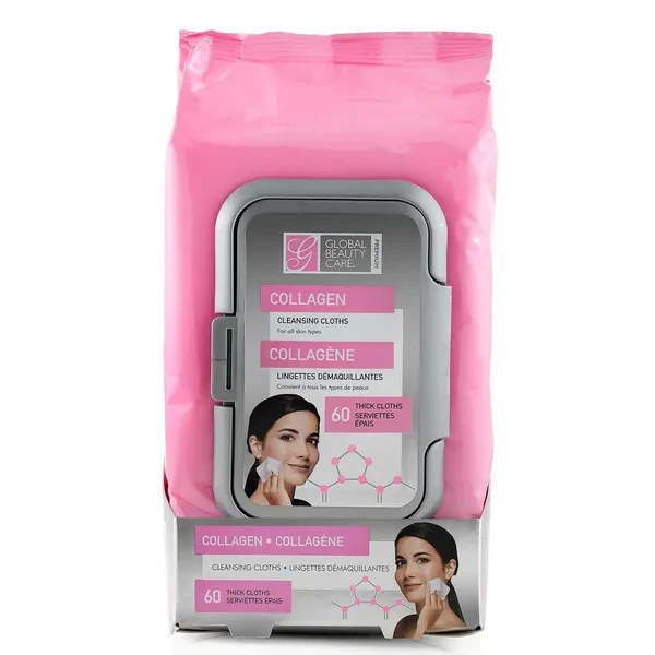 Collagen Cleansing Cloths And Makeup Removal Wipes 60 Ct.