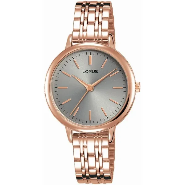 Lorus RG296PX9 Rose Gold Stainless Steel Strap Grey Dial Ladies Watch