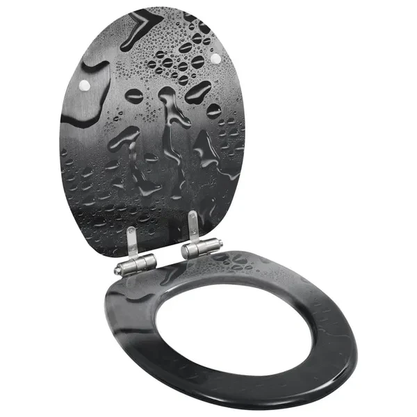 WC Toilet Seat with Soft Close Lid MDF Water Drop Design Toilettensitz wc bril siège de toilette