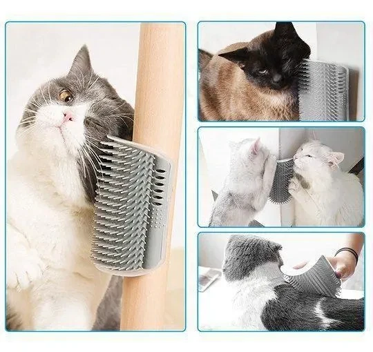 Pet Brush Comb Play Cat Toy Cat Corner Self Groomer Massage Comb with Catnip Cat Face Scratcher for Kitten Puppy Cat Accessories