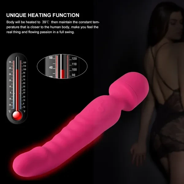 Heating Vibrator Wand Massager Vibrator G Spo-t C-litoris S-timulator Ad-ult SexToys for Woman