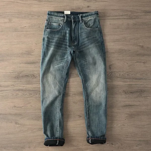 lanttooblu Jeans Long men's jeans straight leg pants