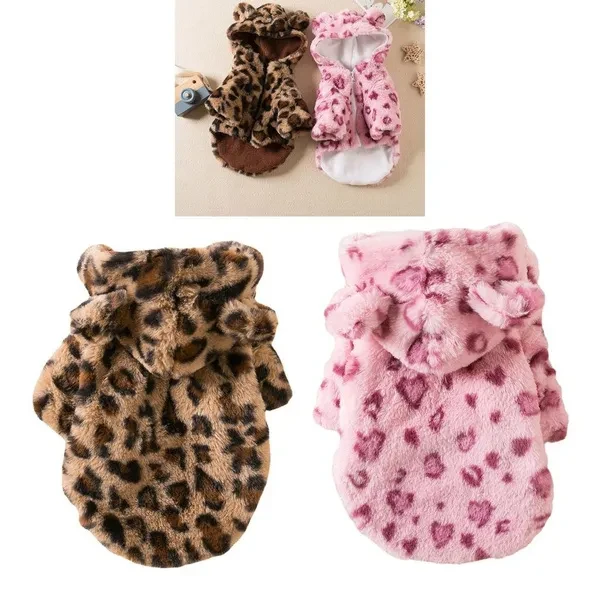 Cute Leopard Costume for Dogs Pet Christmas Holiday Accessories Photo Props Suitable Cats and Dogs