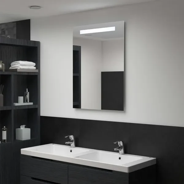 Bathroom wall mirror with LED 60 x 80 cm Badezimmer-Wandspiegel Badkamersmuur spiegel Miroir de salle de bain