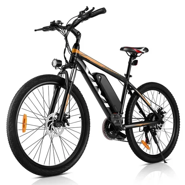 26inch Electric Bike for Adults,Electric Bike Mens Mountain Bicycle in Sports & Outdoors,Light Aluminum Alloy Frame Cycles,350W Brushless Motor 36V/10.4AH Lithium Ion Battery,Red/Blue/Orange Yellow