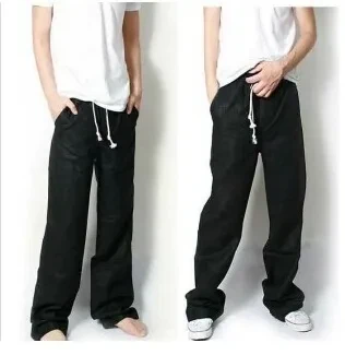 Summer New Men's Linen Pants Men's Fashion Loose Breathable Linen Pants Straight Casual Trousers Plus Size(S-XXXL;5 Colors)