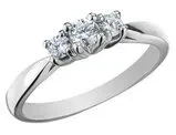 Diamond Three Stone Anniversary Ring 1/4 Carat (ctw) in 10K White Gold