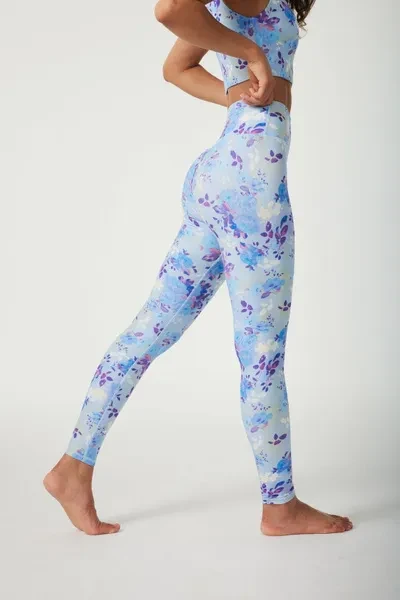 Yoga Leggings Ladies Fashion Floral Printed Leggings Ladies Casual Pants Fitness Pants Ladies Sports Leggings Yoga Pants Size XS-2XL