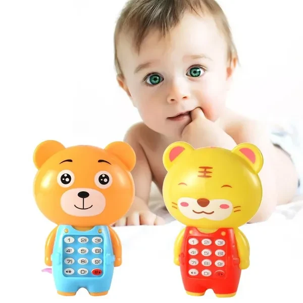 Toddler Musical Phone Toy with Music Light Interactive Mobile Phone Electronic Gift Baby Sensory Learning Education Toy (Batteries NOT included) LKG