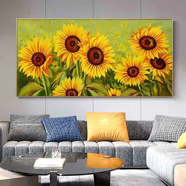 Flower 5d Full Diamond Painting Kit Sunflower Cross Stitch Handmade Painting Living Room Home Decor Wall Painting