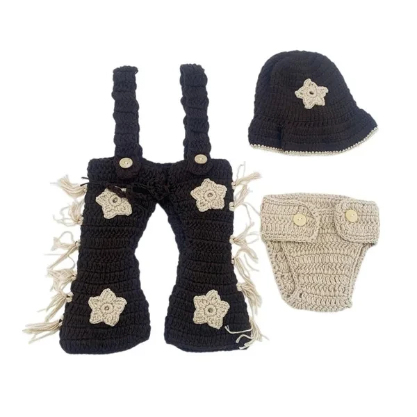 Photography Costume Clothing Crochet Knit Hat Pants Diaper Outfit Newborns Baby Photo Props Clothes for Infant BAB