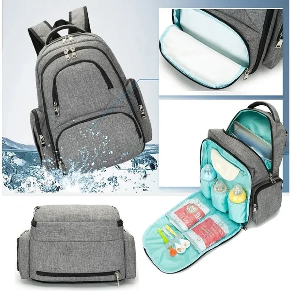 Nappy Changing Bag Multifunction Mummy Maternity Mother Diaper Bag with Pad and Warmer Large Baby Travel Backpack