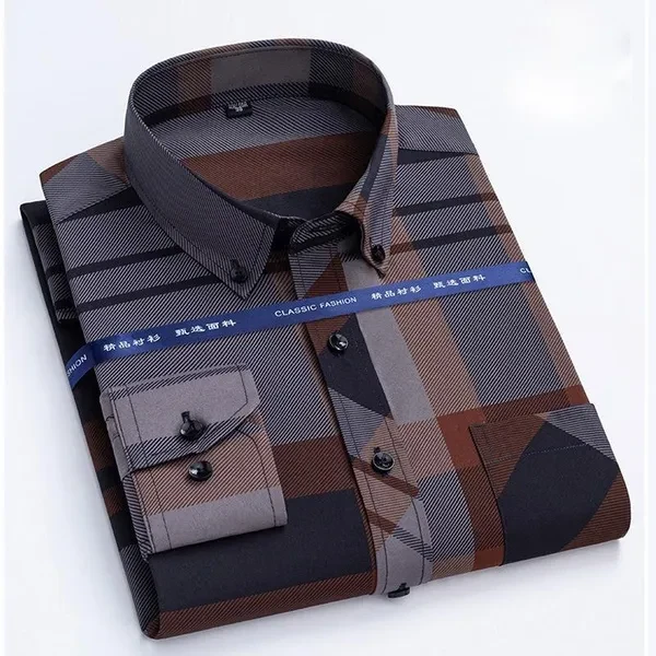 Mens Dress Shirts Long Sleeves Business Formal Button Non Iron Casual Shirts Top