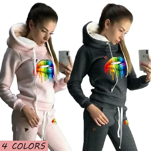Newest Fashion Women Hoodies Pants Two-piece Suits Womens Clothing Sweat Shirts Pants Suits