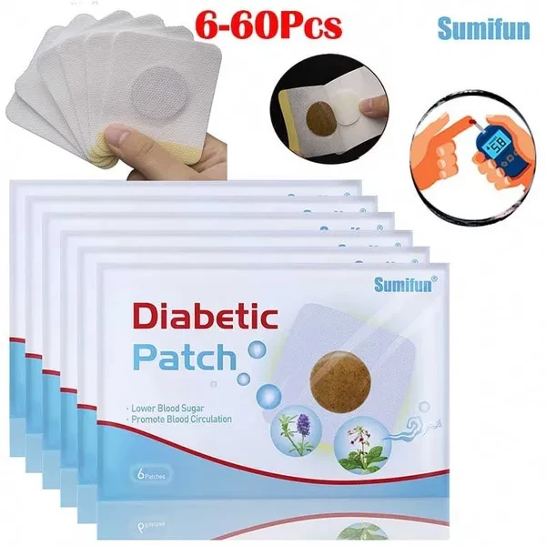 Sumifun Health Care 6-60Pcs Diabetic Patch Stabilizes Blood Sugar Balance Blood Glucose Patch Natural Herbs Content Diabetes Plaster Patches