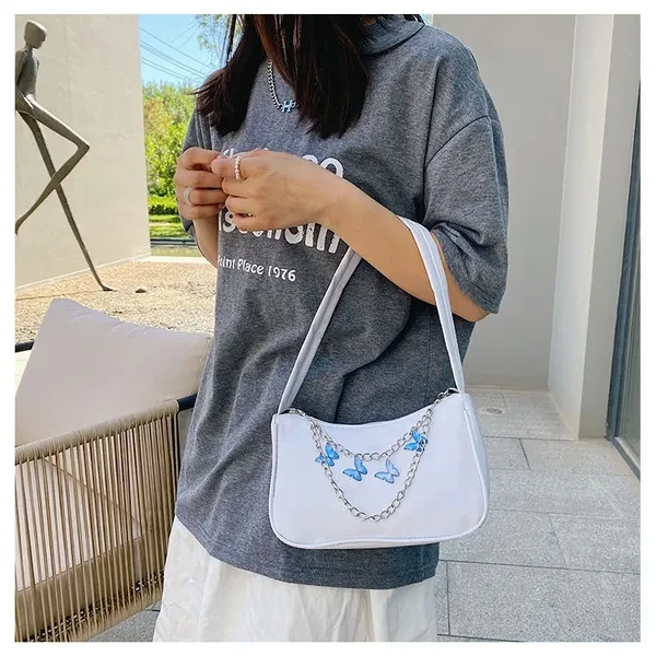 Women's Luxury Designer Handbag Candy Color 2021 Trend Retro Ladies Shoulder Baguette Bag Nylon Female Shopping Purse Bolsas New