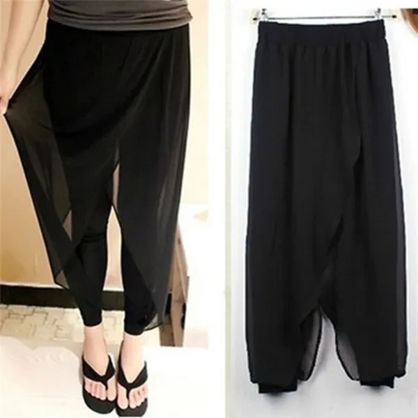 New Fashion Women Ladies Chiffon Comfy Harem Long Yoga Elastic Waist Pants Bloomers Boho Trousers