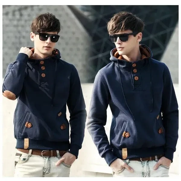 Mens Jackets Slim Fit Zip Up Hooded Casual Korean Coats Warm For Winter Jackets