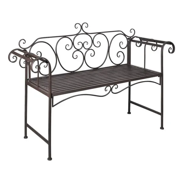Garden Bench 132 Cm Steel Antique Brown Gartenbank Tuinbank Banc de jardin