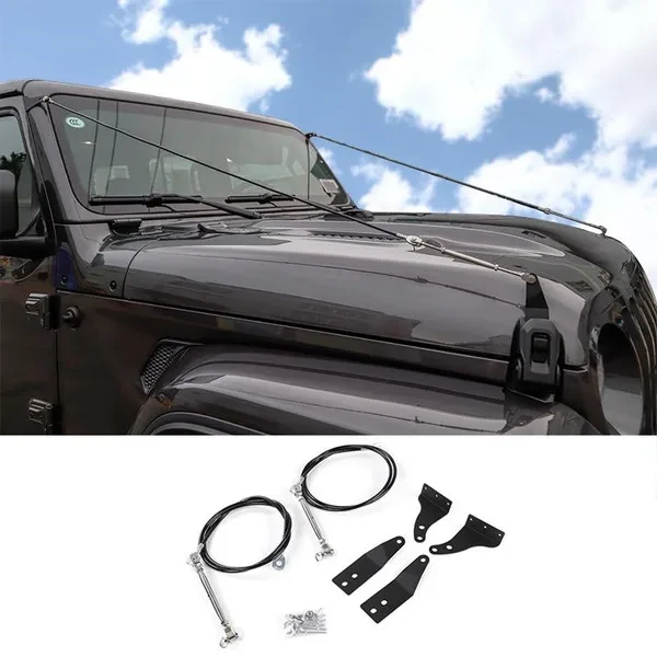 Metal Limb Riser Adjustable Limb Risers Kit Hood Protective Sub-line Branches Brackets Through The Jungle Protector Obstacle Eliminate Rope for Jeep Wrangler JL/Gladiator JT 2018+