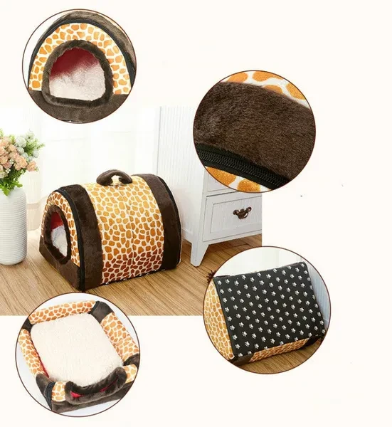 Portable Winter Pet Bed Collapsible Warm Soft Dogs Cats House