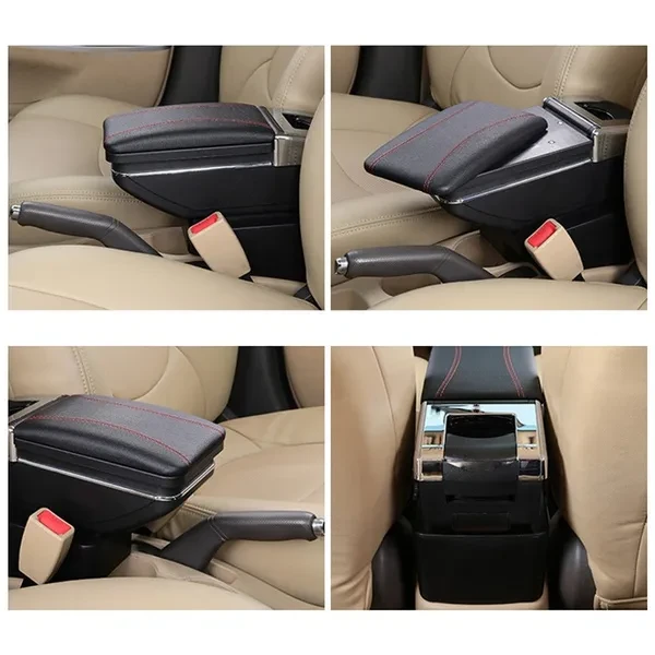 Xukey® Storage Box Armrest For VW Polo Mk4 2002-2009 Polo Vivo 2010- Arm Rest Rotatable Center Centre Console 2003 2004 2005 2006 2007 2008