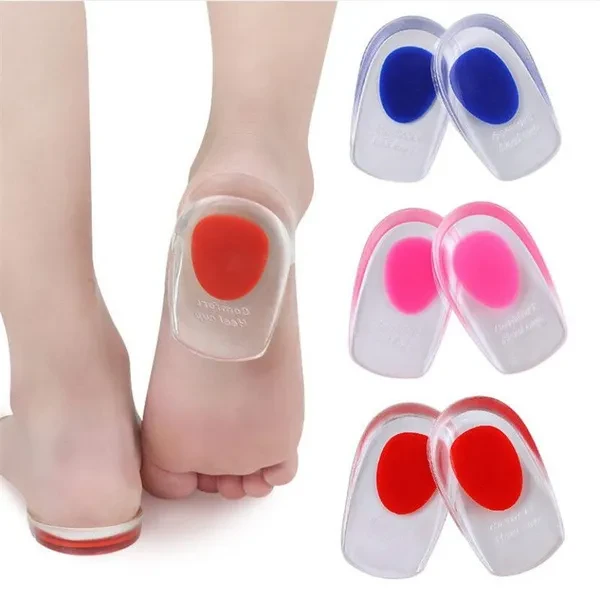 1pair Soft Silicone Gel Insoles for Heel Spurs Pain Foot Cushion Foot Massager Care Half Heel Insole Pad Height Increase Feet