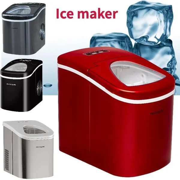26 Lb Countertop Ice Maker Portable Countertop Ice Cube Machine Quiet Design with See-through Window and Ice Scoop