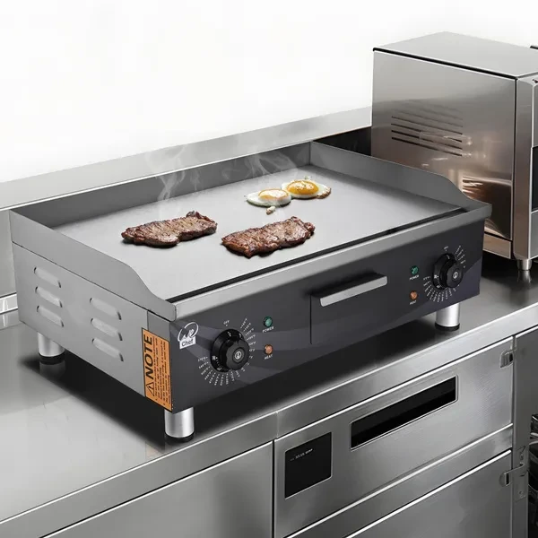 3500W 24 Electric Countertop Griddle Flat Top Commercial Restaurant BBQ Grill
