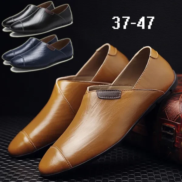 New Men's Fashion Leather Shoes Beach Shoes Leisure Shoes Plus Size 37-47